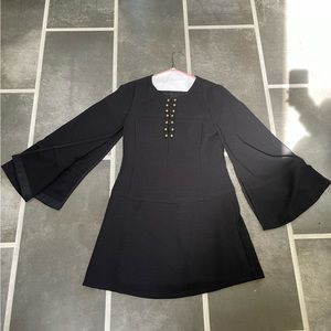 Black Nanette Lepore Open Bell Sleeve Dress